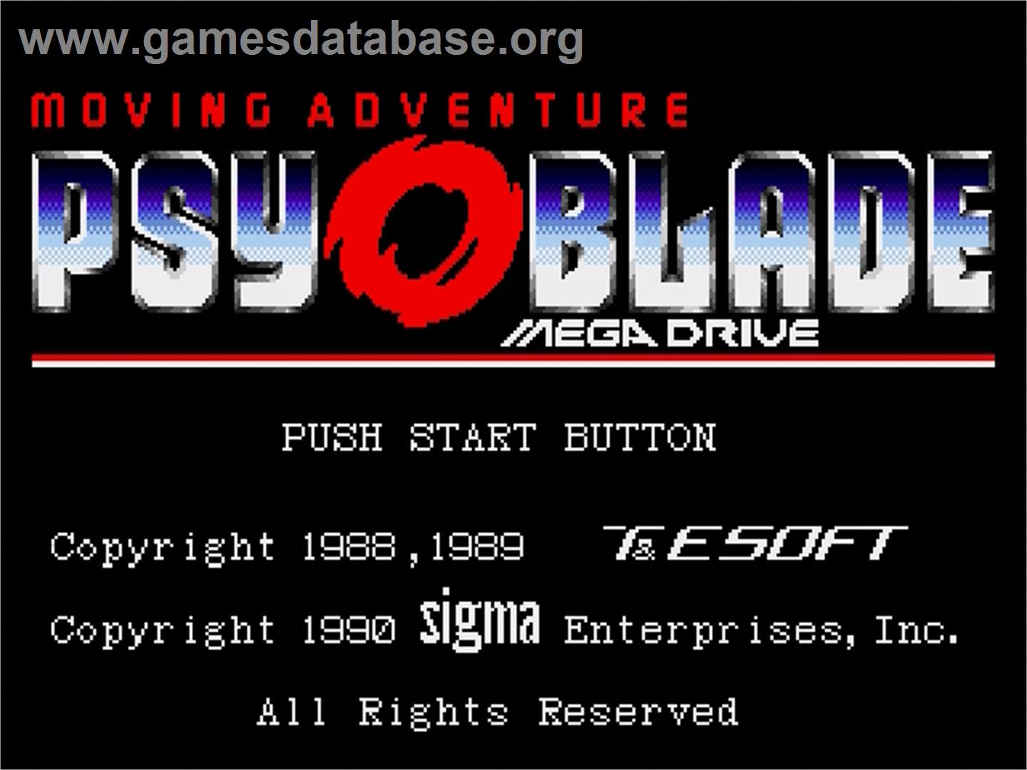Psy-O-Blade - Sega Genesis - Artwork - Title Screen