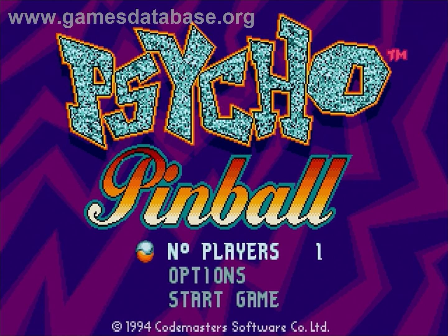 Psycho Pinball - Sega Genesis - Artwork - Title Screen