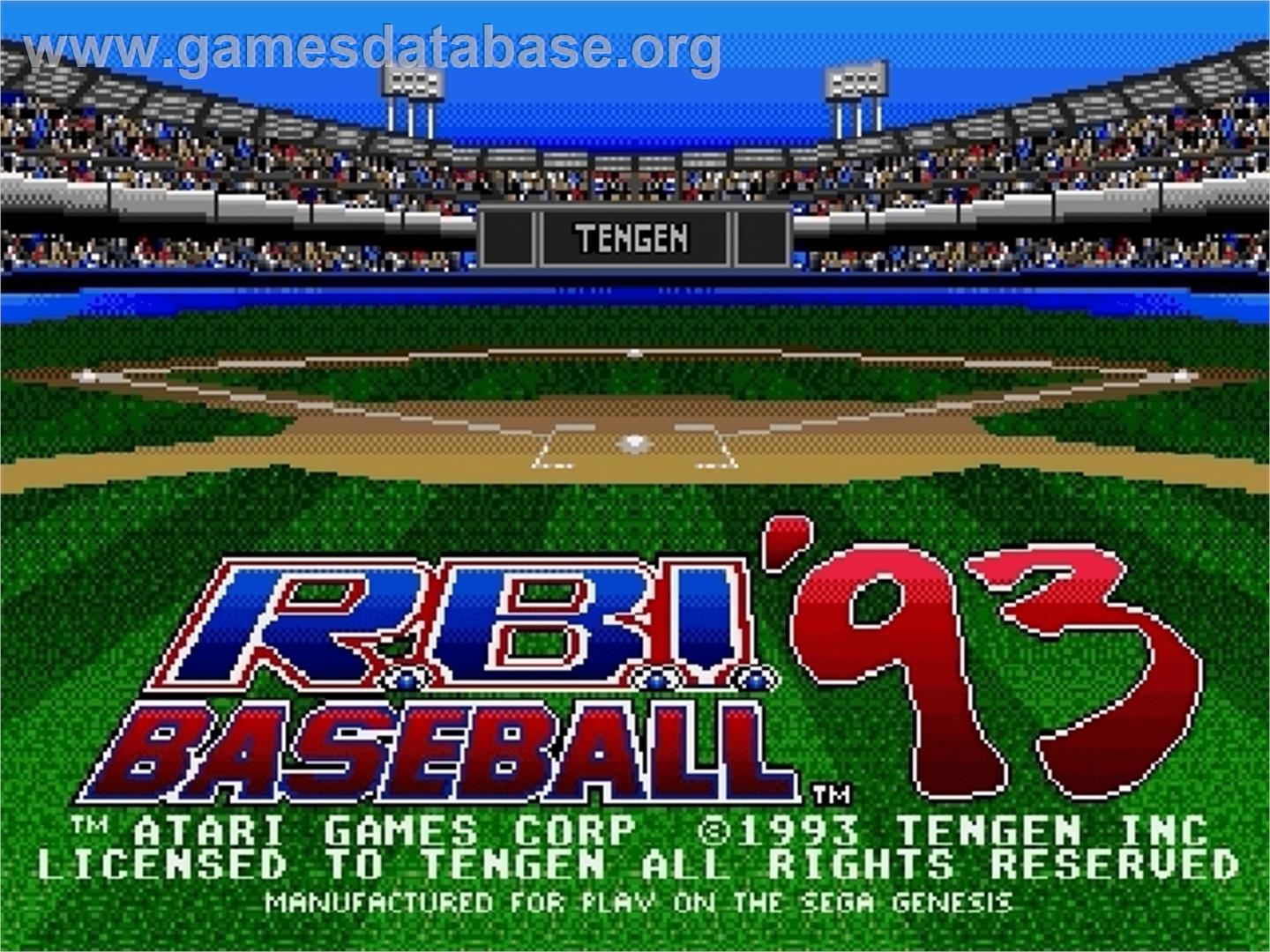 R.B.I. Baseball '93 - Sega Genesis - Artwork - Title Screen