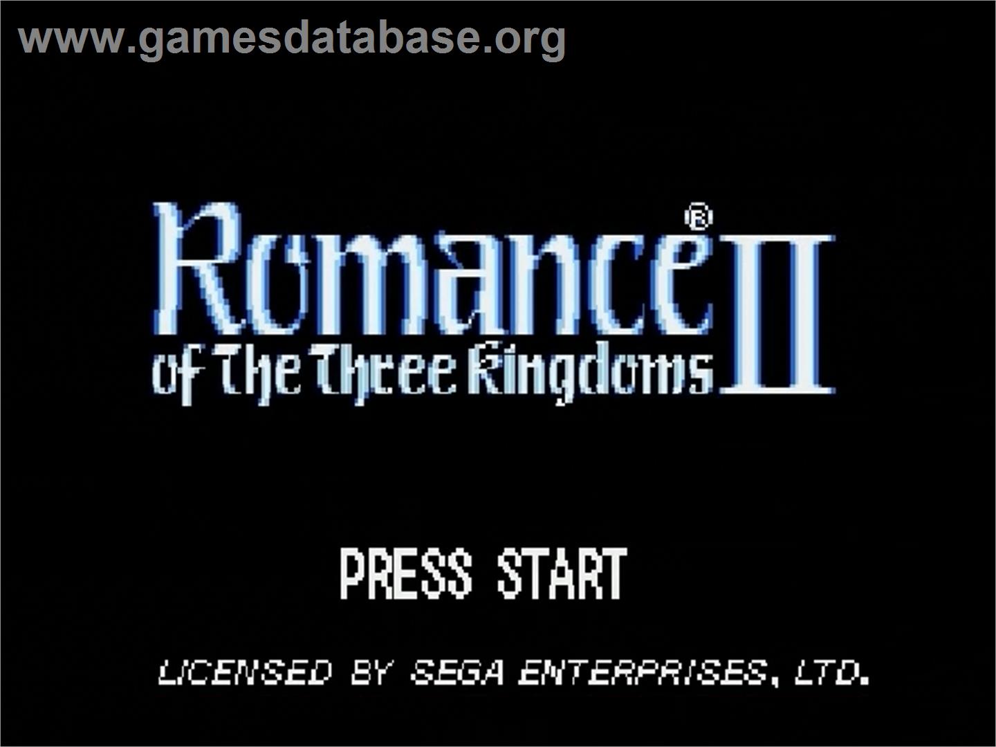 Romance of the Three Kingdoms 2 - Sega Genesis - Artwork - Title Screen