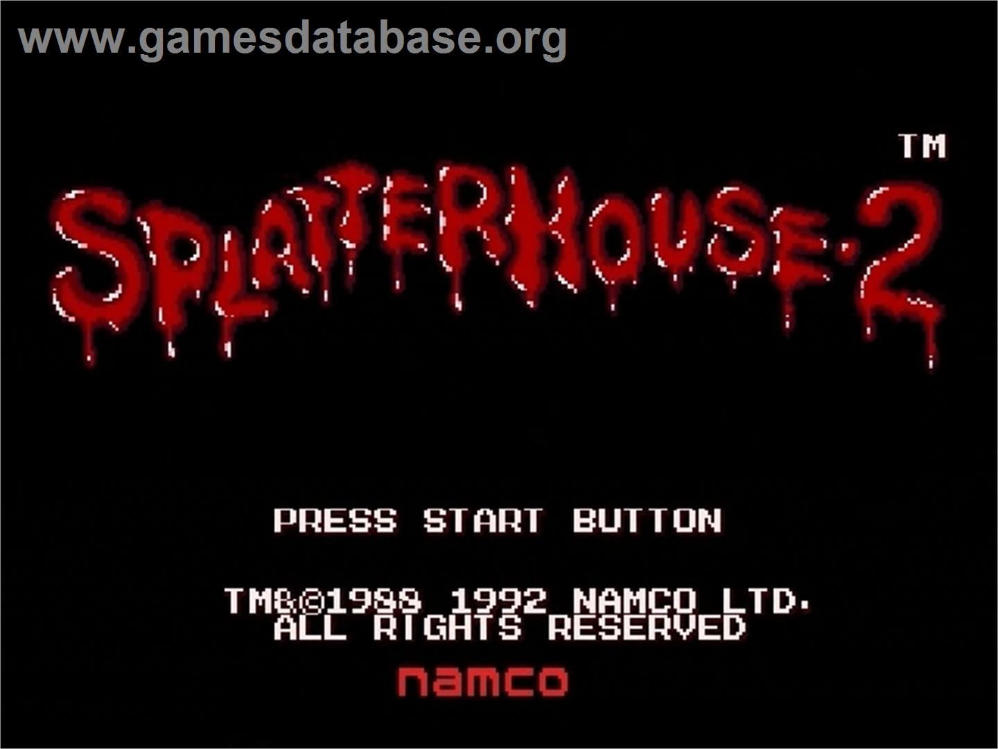 Splatter House 2 - Sega Genesis - Artwork - Title Screen