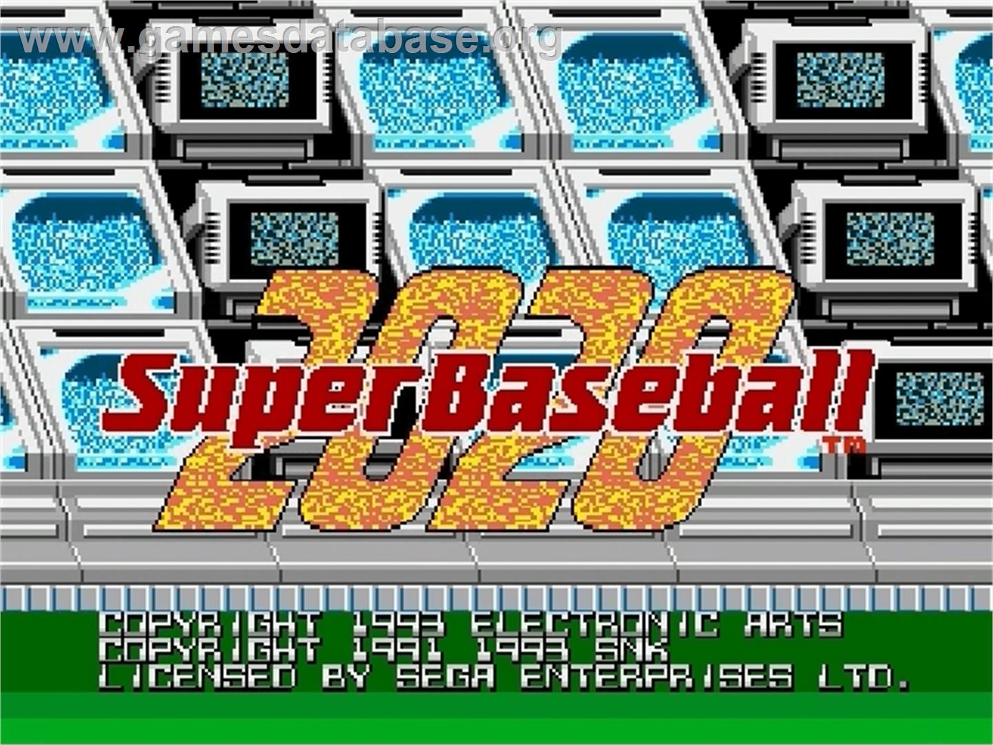 Super Baseball 2020 - Sega Genesis - Artwork - Title Screen