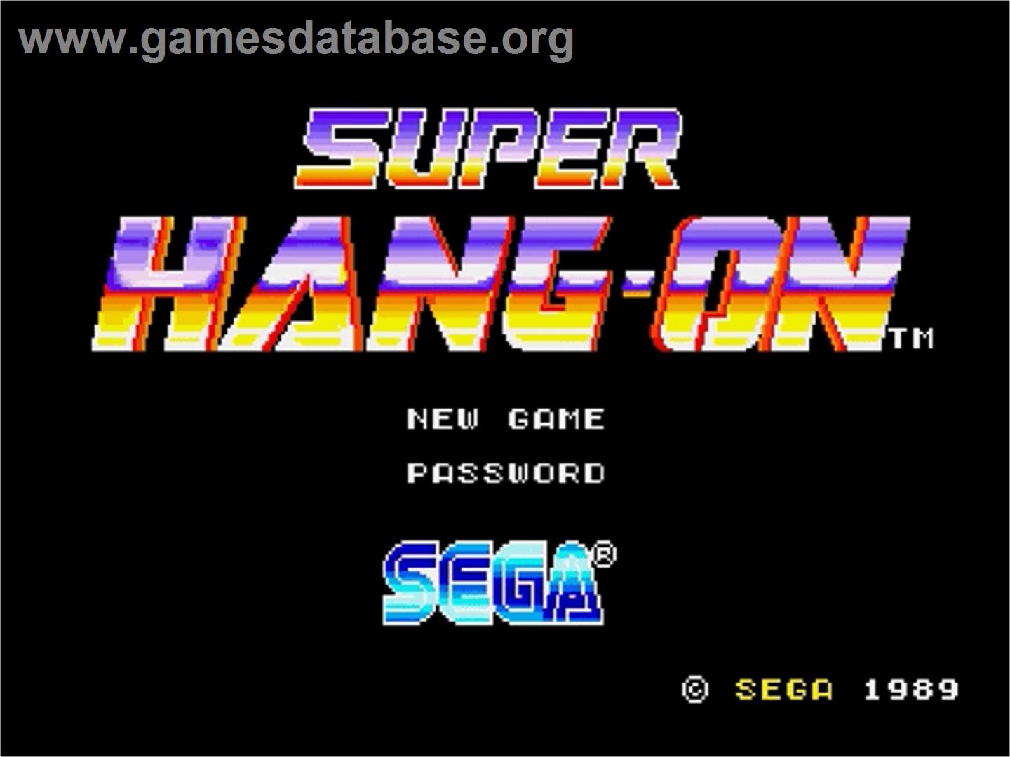 Super Hang-On - Sega Genesis - Artwork - Title Screen