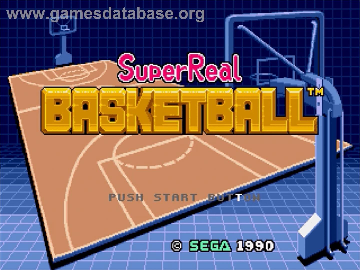Super Real Basketball - Sega Genesis - Artwork - Title Screen