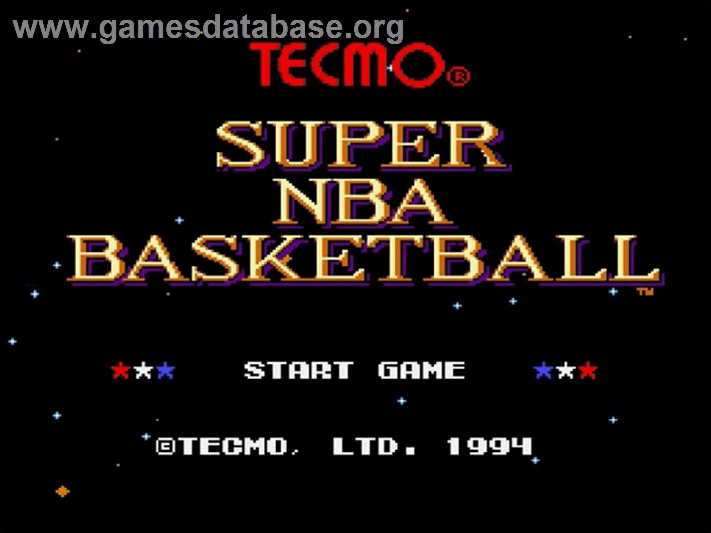 Tecmo Super NBA Basketball - Sega Genesis - Artwork - Title Screen