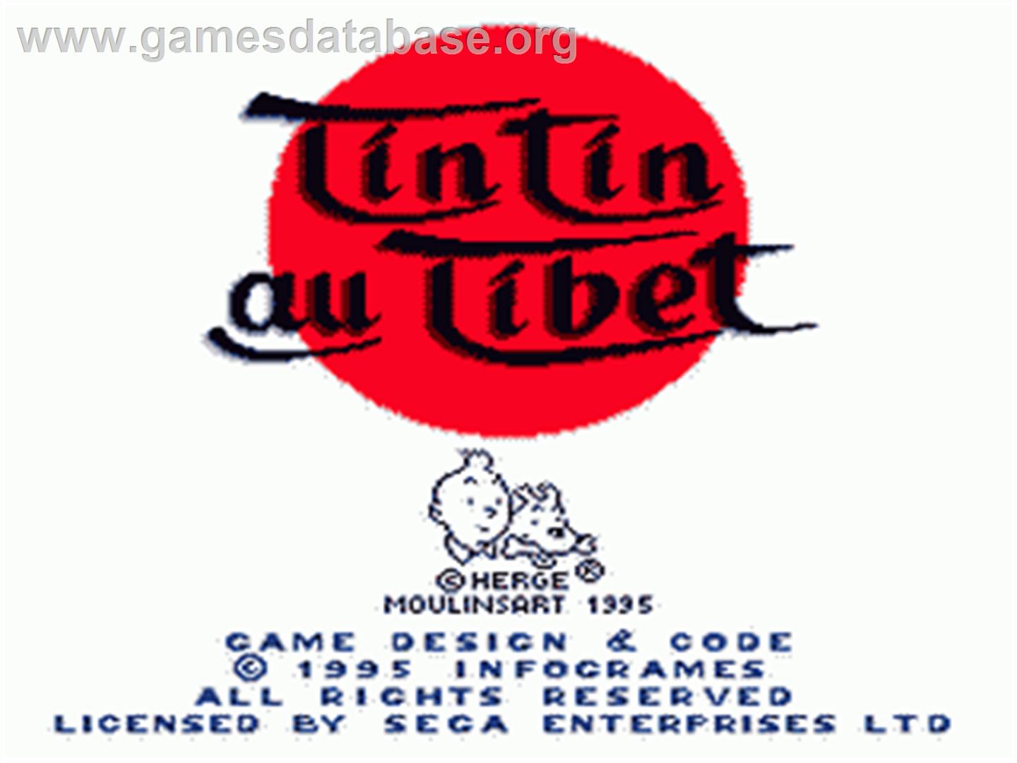 Tintin in Tibet - Sega Genesis - Artwork - Title Screen