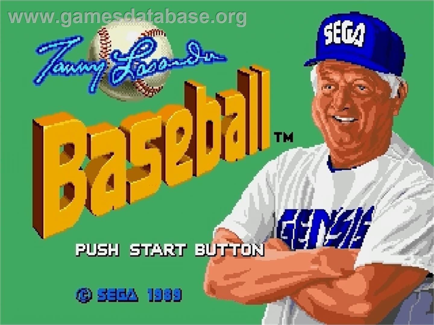 Tommy Lasorda Baseball - Sega Genesis - Artwork - Title Screen