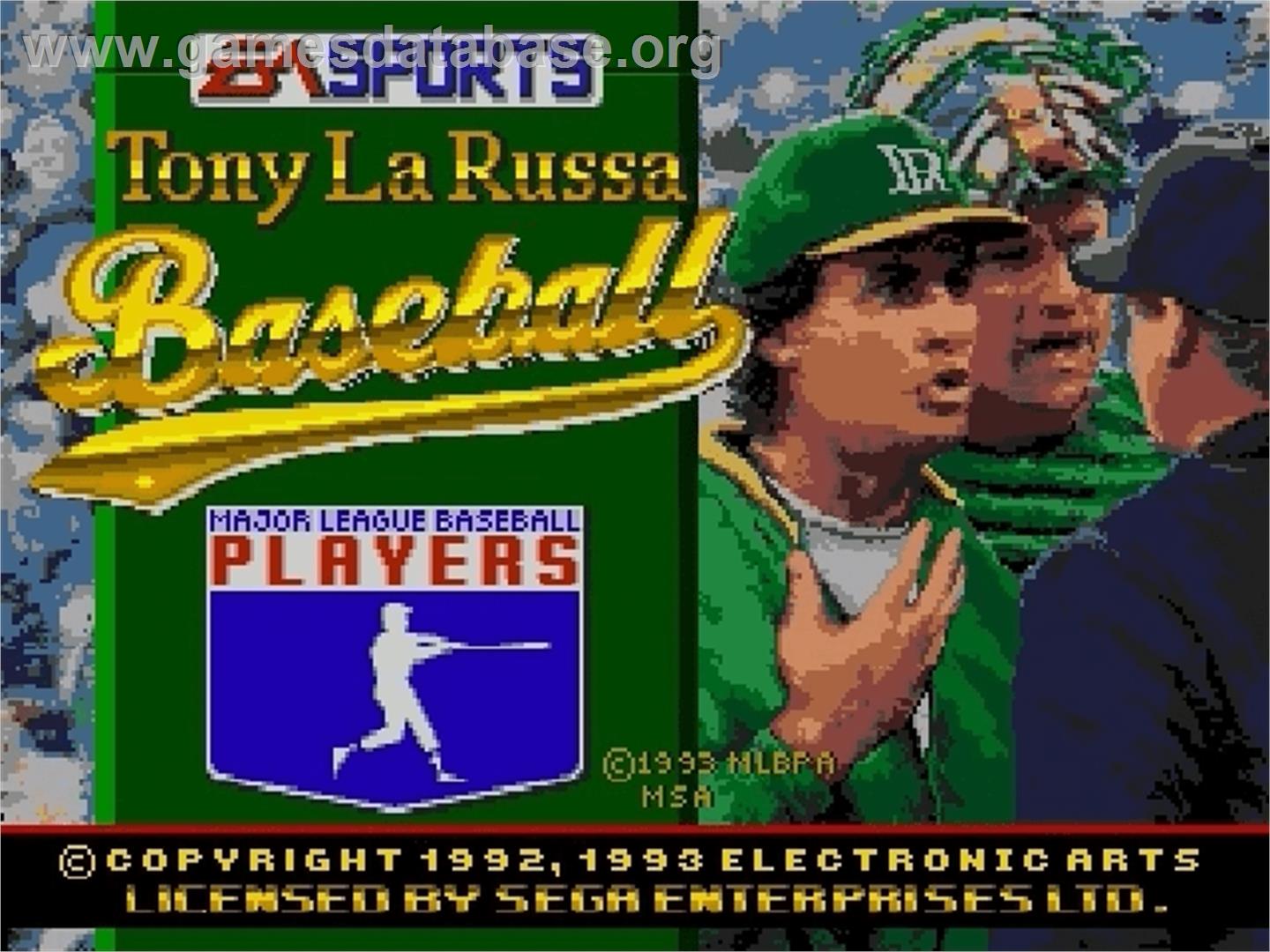 Tony La Russa Baseball - Sega Genesis - Artwork - Title Screen
