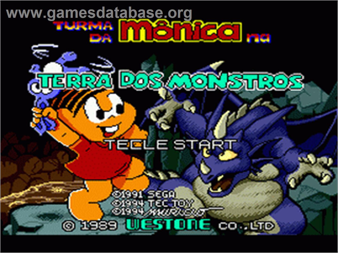 Turma da Mônica na Terra dos Monstros - Sega Genesis - Artwork - Title Screen
