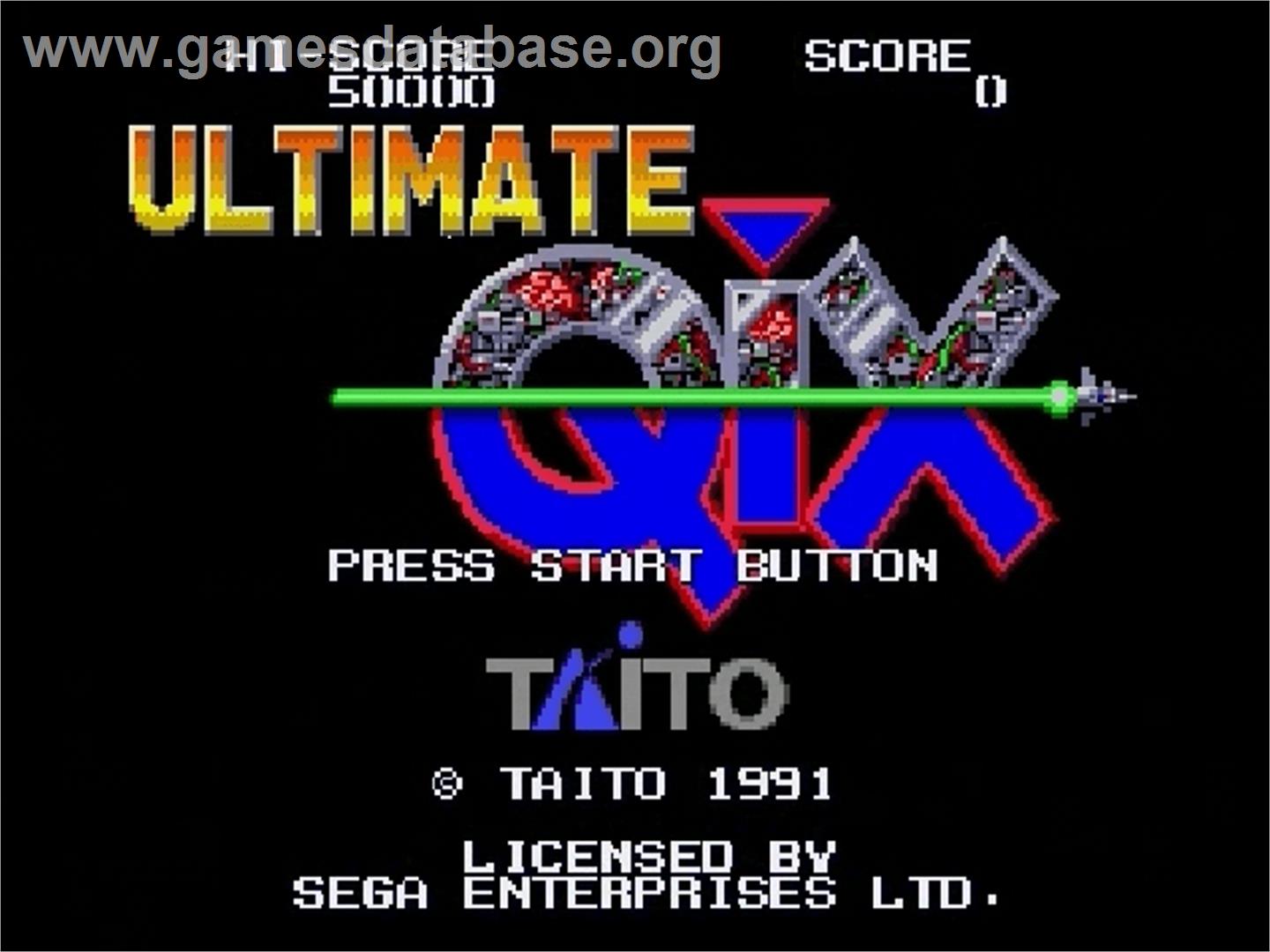 Ultimate Qix - Sega Genesis - Artwork - Title Screen