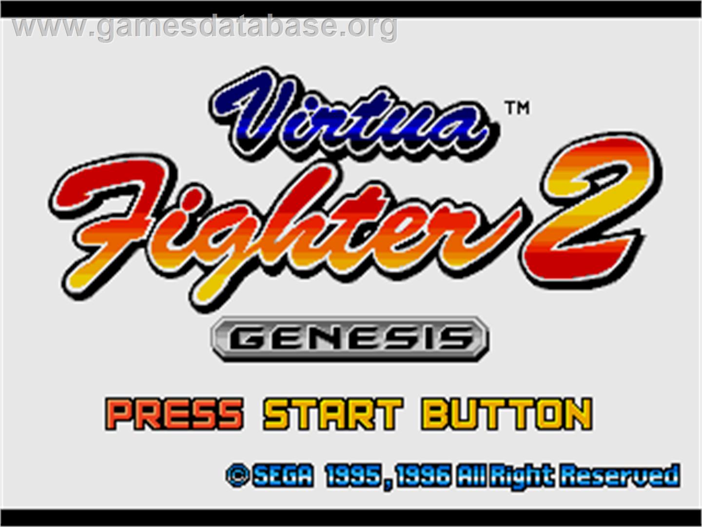 Virtua Fighter 2 - Sega Genesis - Artwork - Title Screen