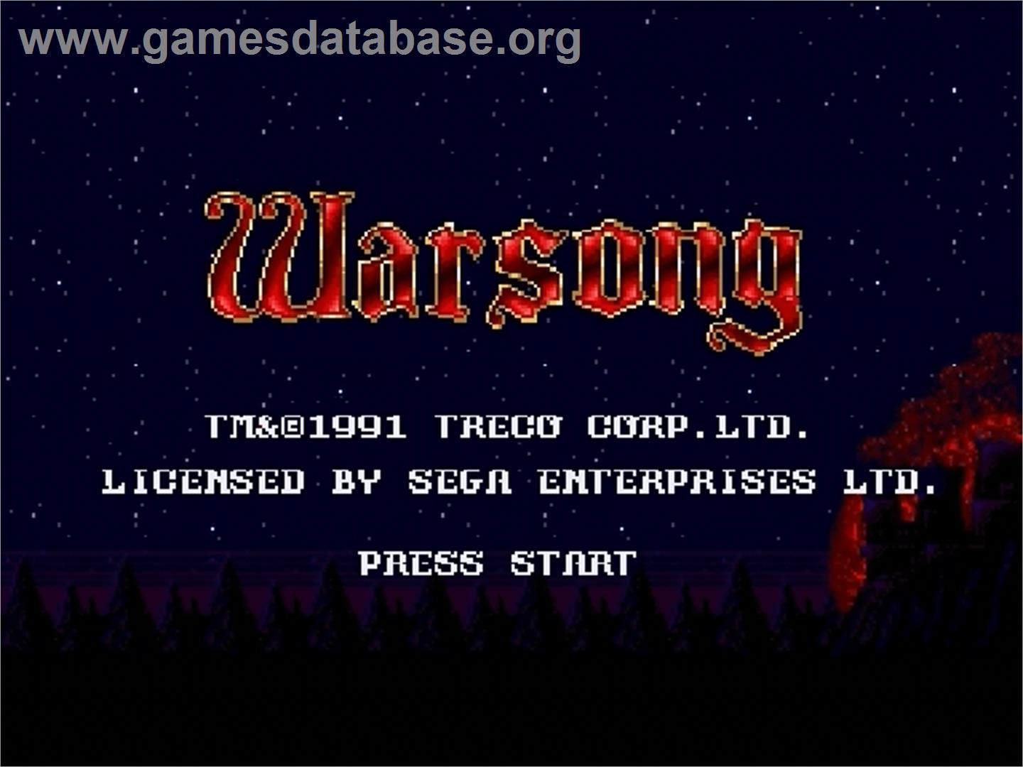 Warsong - Sega Genesis - Artwork - Title Screen