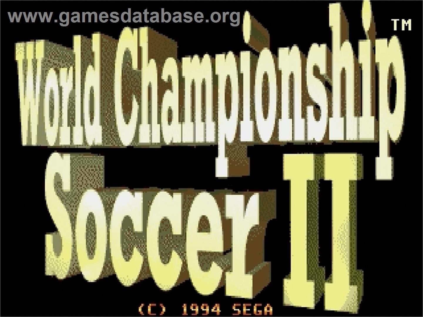 World Championship Soccer 2 - Sega Genesis - Artwork - Title Screen