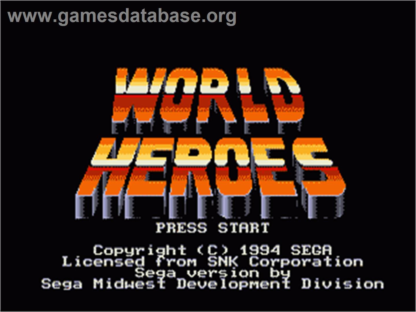 World Heroes - Sega Genesis - Artwork - Title Screen