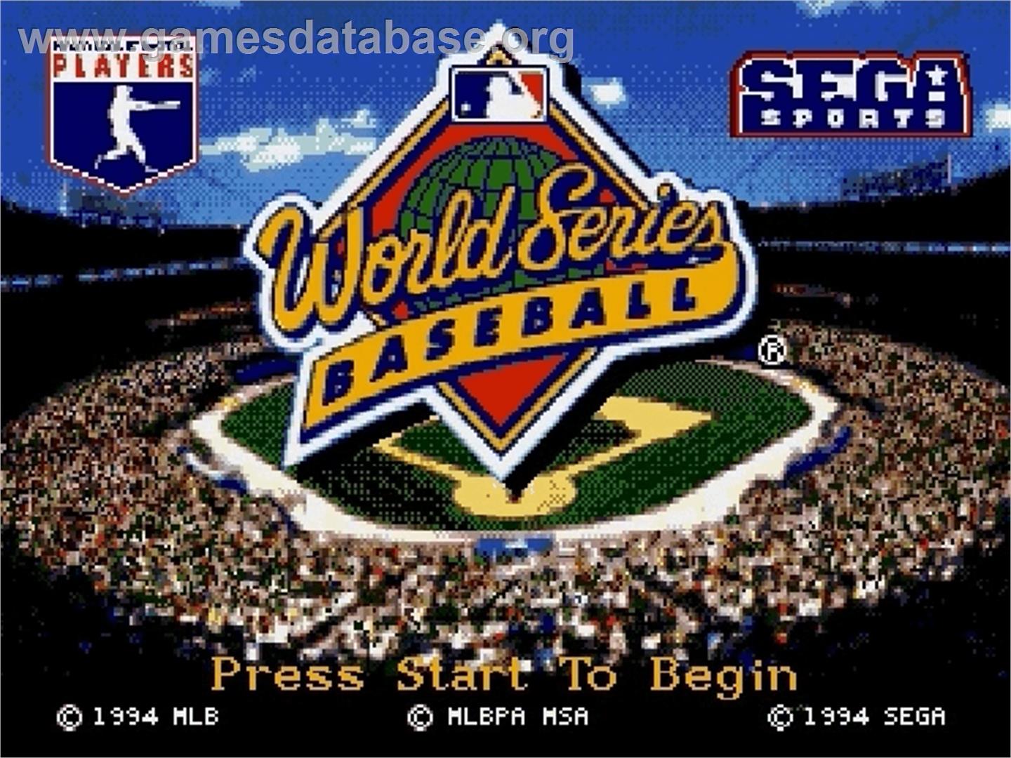 World Series Baseball - Sega Genesis - Artwork - Title Screen
