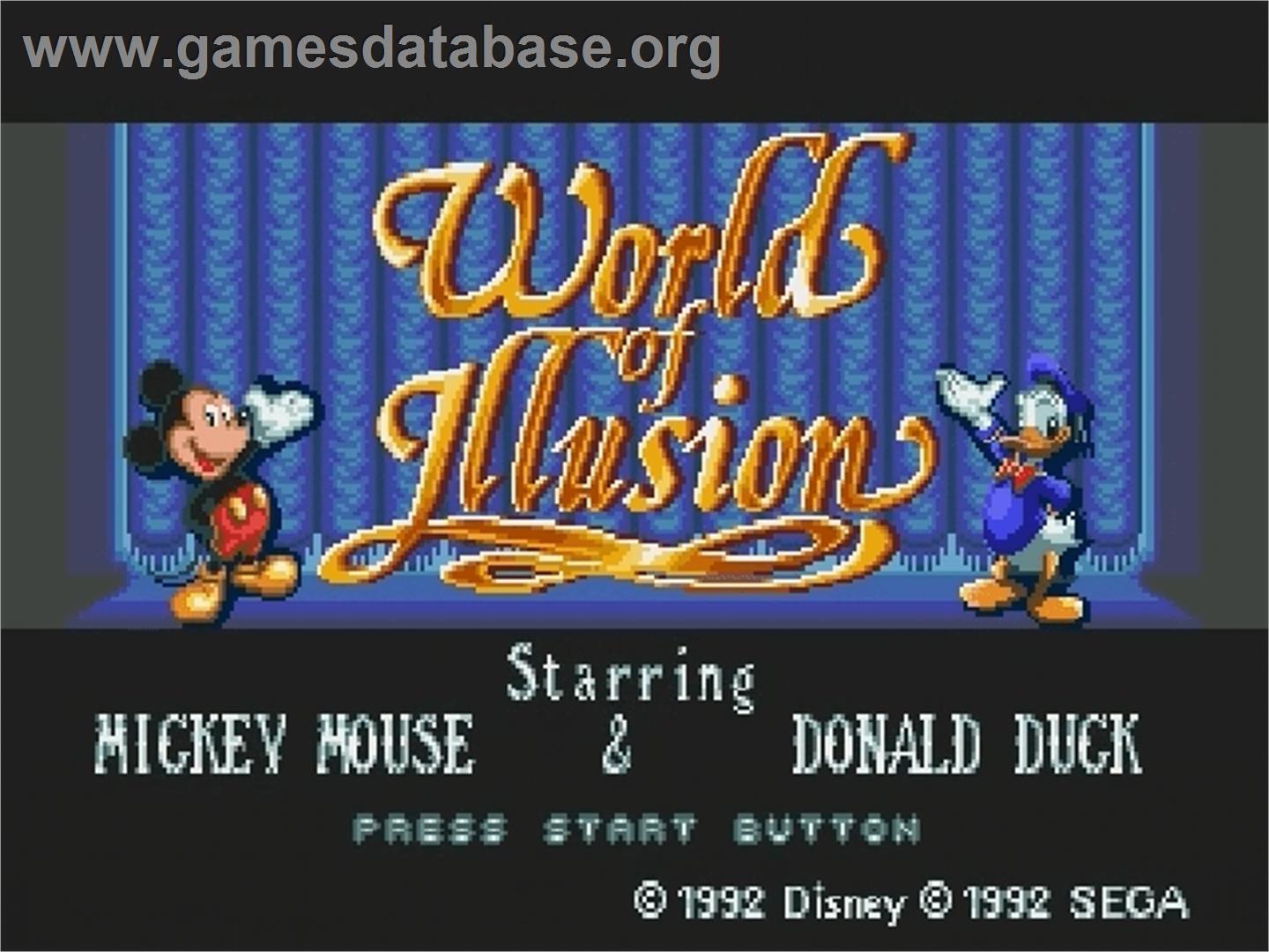 World of Illusion starring Mickey Mouse and Donald Duck - Sega Genesis - Artwork - Title Screen