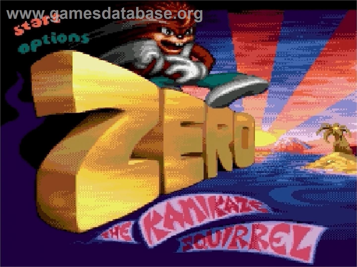 Zero the Kamikaze Squirrel - Sega Genesis - Artwork - Title Screen