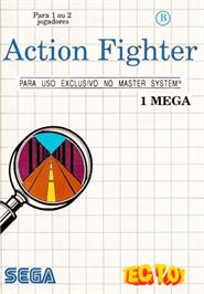 Box cover for Action Fighter on the Sega Master System.