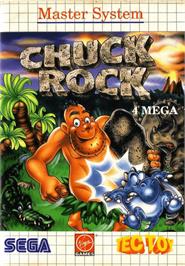 Box cover for Chuck Rock on the Sega Master System.