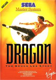 Box cover for Dragon: The Bruce Lee Story on the Sega Master System.