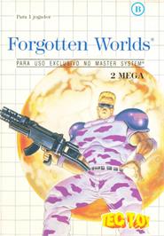 Box cover for Forgotten Worlds on the Sega Master System.