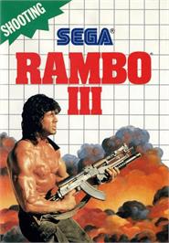 Box cover for Rambo III on the Sega Master System.
