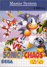 Box cover for Sonic Chaos on the Sega Master System.