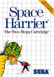 Box cover for Space Harrier on the Sega Master System.