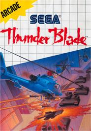 Box cover for Thunder Blade on the Sega Master System.