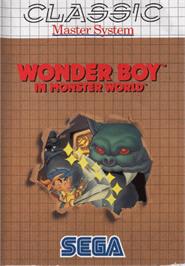 Box cover for Wonder Boy in Monster World on the Sega Master System.