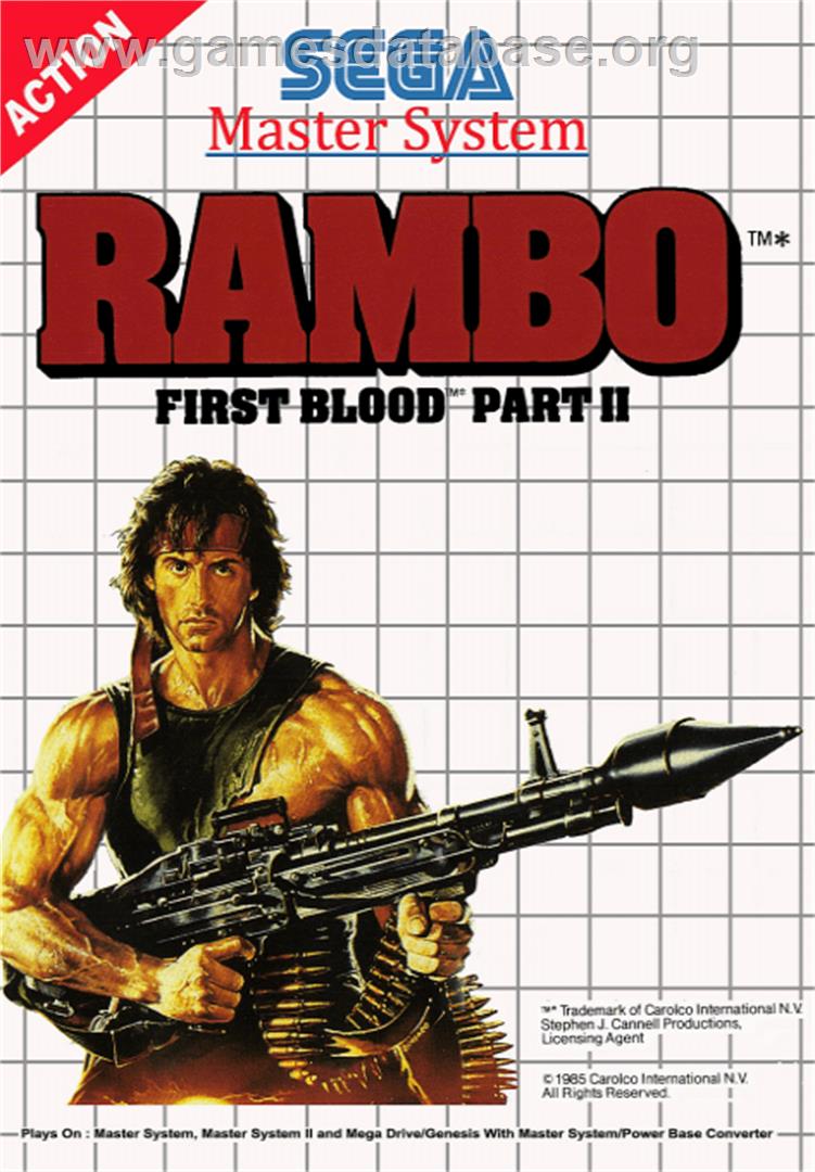 Rambo: First Blood Part 2 - Sega Master System - Artwork - Box