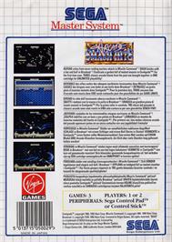 Box back cover for Arcade Smash Hits on the Sega Master System.