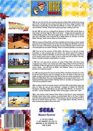 Box back cover for Back to the Future 3 on the Sega Master System.