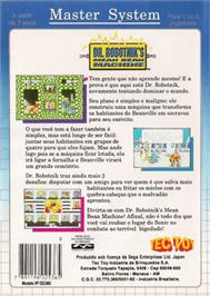 Box back cover for Dr. Robotnik's Mean Bean Machine on the Sega Master System.