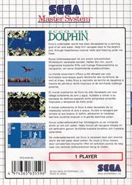 Box back cover for Ecco the Dolphin on the Sega Master System.