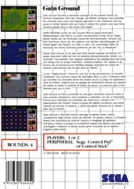 Box back cover for Gain Ground on the Sega Master System.