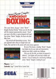 Box back cover for James 'Buster' Douglas Knockout Boxing on the Sega Master System.