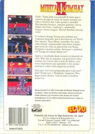 Box back cover for Mortal Kombat II on the Sega Master System.