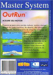 Box back cover for Out Run on the Sega Master System.