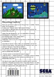 Box back cover for Shooting Gallery on the Sega Master System.