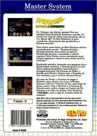 Box back cover for Spider-Man: Return of the Sinister Six on the Sega Master System.