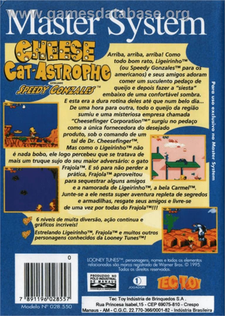 Cheese Cat-Astrophe starring Speedy Gonzales - Sega Master System - Artwork - Box Back