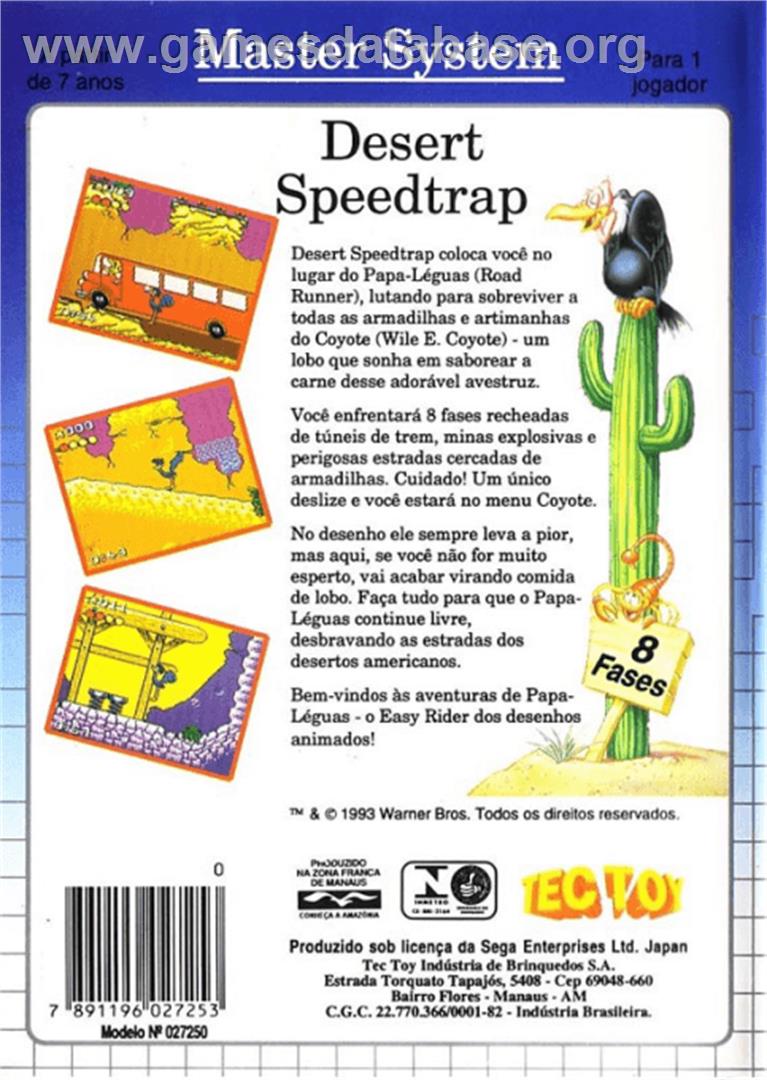 Desert Speedtrap starring Road Runner and Wile E. Coyote - Sega Master System - Artwork - Box Back