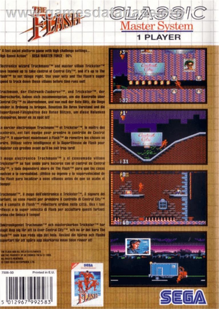 Flash, The - Sega Master System - Artwork - Box Back