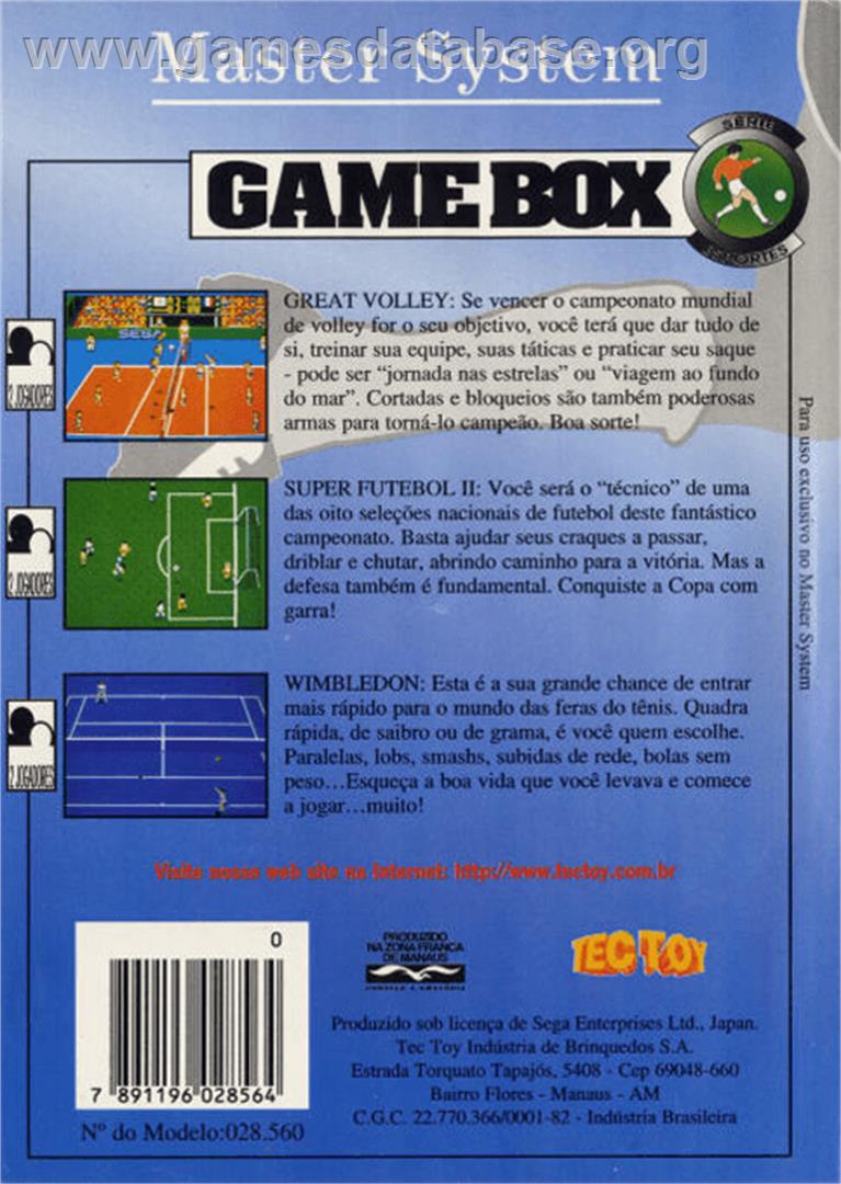 Game Box Série Esportes - Sega Master System - Artwork - Box Back