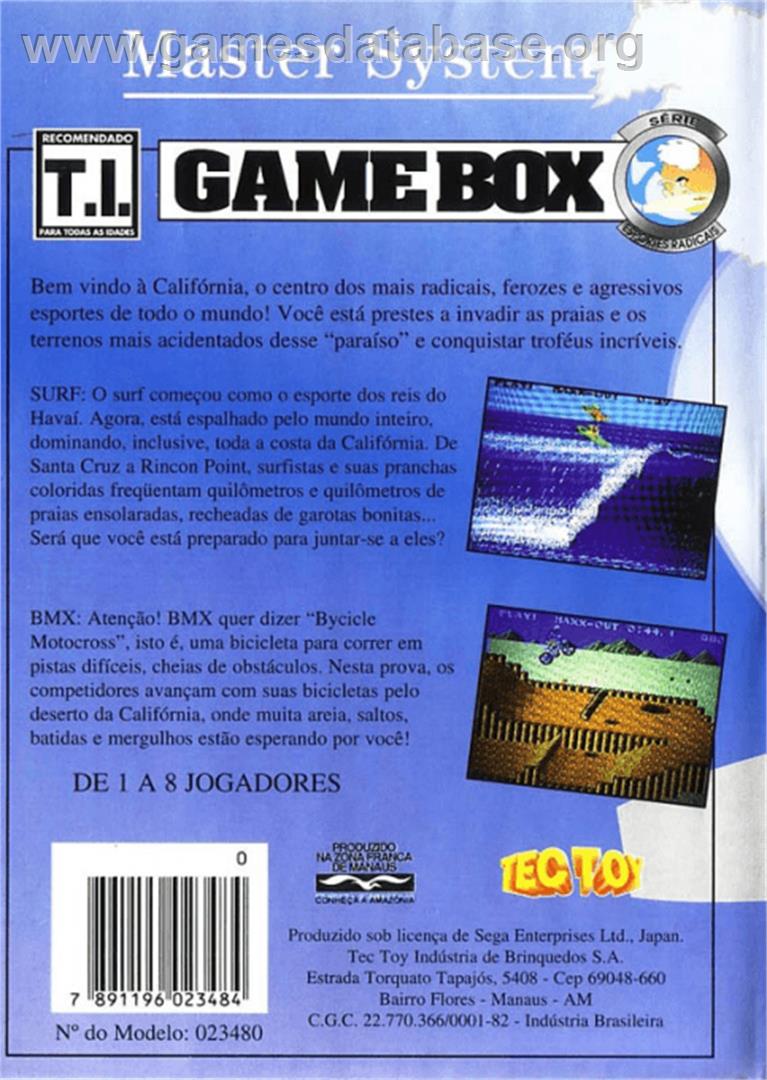 Game Box Série Esportes Radicais - Sega Master System - Artwork - Box Back