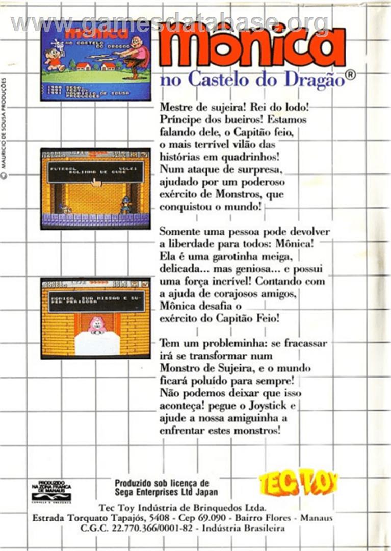 Mônica no Castelo do Dragão - Sega Master System - Artwork - Box Back