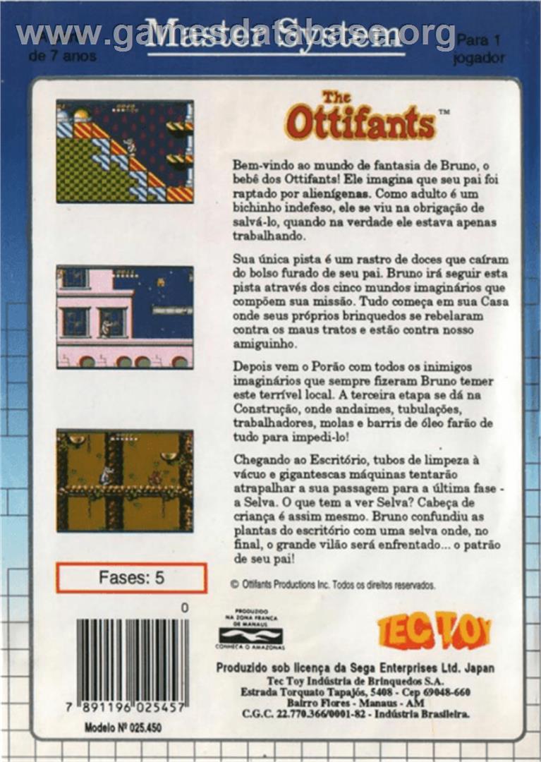Ottifants, The - Sega Master System - Artwork - Box Back