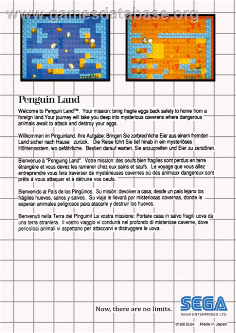 Penguin Land - Sega Master System - Artwork - Box Back