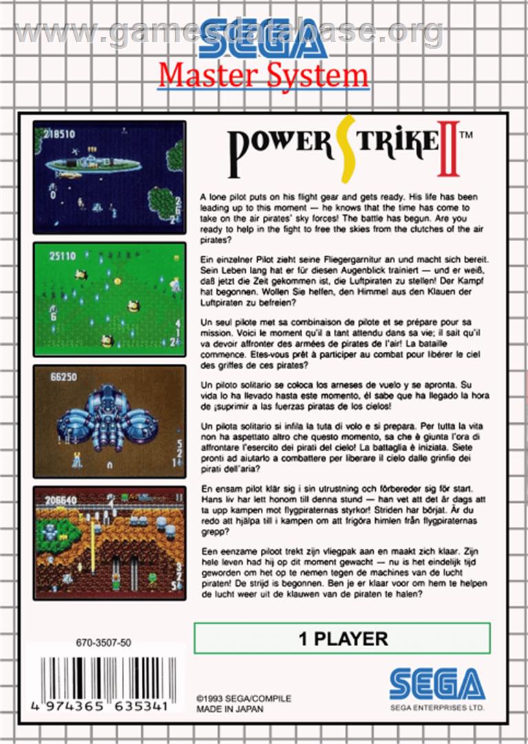 Power Strike 2 - Sega Master System - Artwork - Box Back